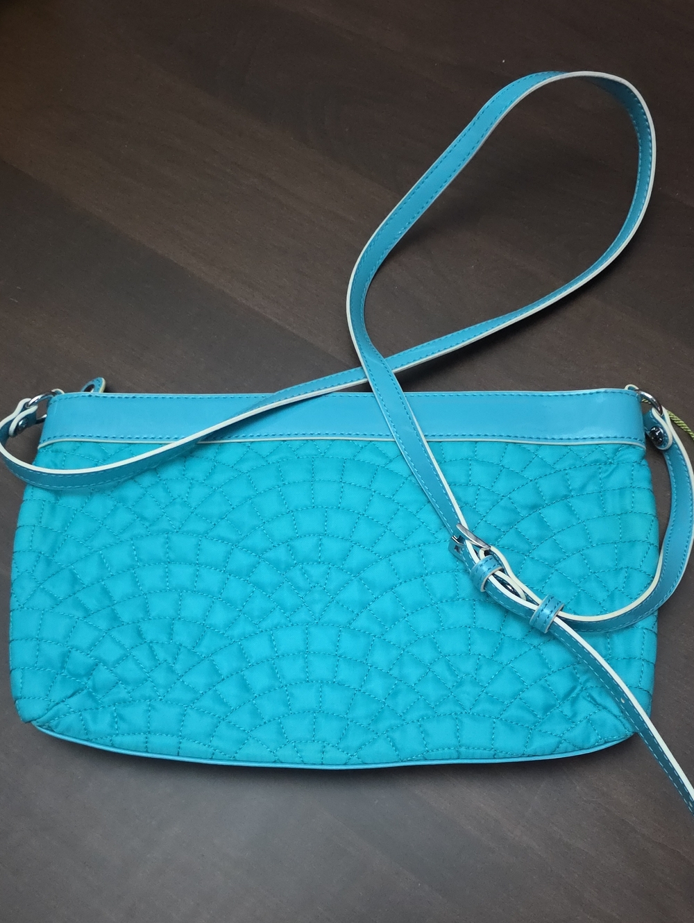 Vera Bradley Teal Quilted Crossbody Bag - Picture 3 of 4